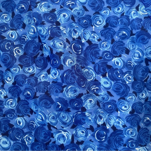 90s California Concepts Mini Blue Rose Print Skirt - Picture 3 of 7